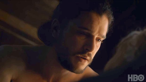 Game of Thrones finale ... Jon Snow, now revealed to be Aegon Targaryen, makes love to his aunt.