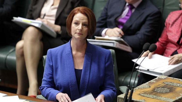 Overwhelmed by the public's kindness &#8230; the Prime Minister, Julia Gillard, delivers a eulogy in Parliament for her father John, who died on September 8.