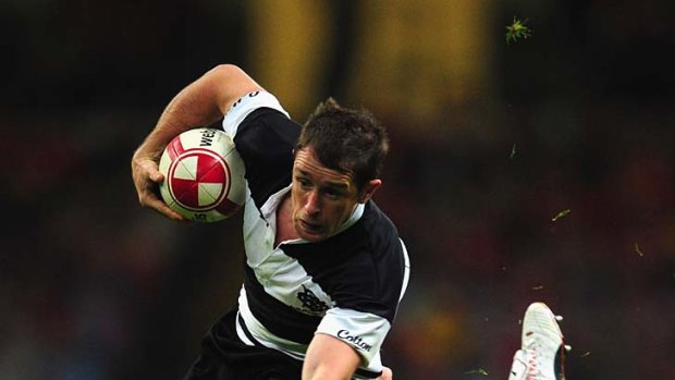 The end ... Welsh great Shane Williams played his last game of rugby in Barbarian colours.