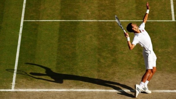 The powerful Novak Djokovic serve.