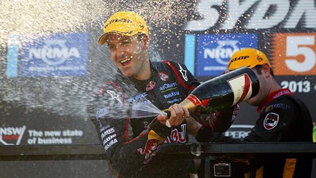 That winning feeling ... Jamie Whincup after winning the championship.