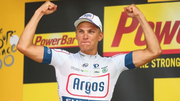 Kittel on the podium. German riders have won five stages of this year's Tour de France.
