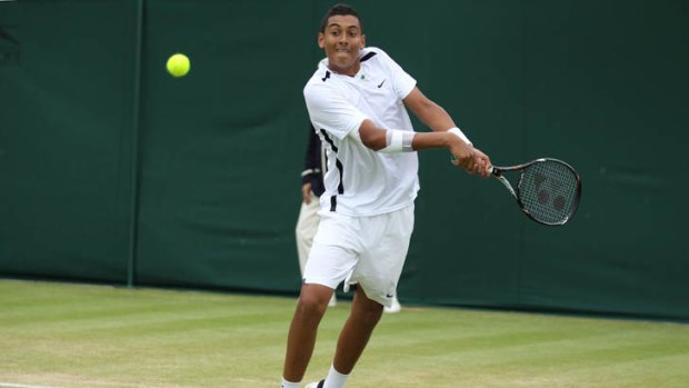 Powering through ... Canberra's Nick Kyrgios is through to the boys quarter finals.