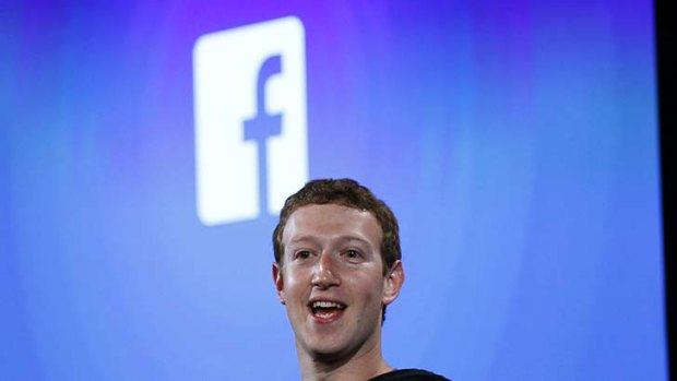 Cheering ... Facebook chief executive Mark Zuckerberg.