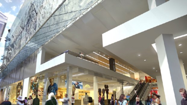 An artist's impression of the new-look Wintergarden in Brisbane's Queen Street Mall.
