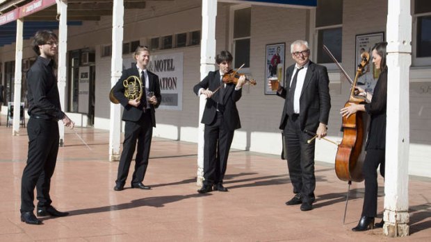 Members of The Sydney Symphony Orchestra in Cobar.