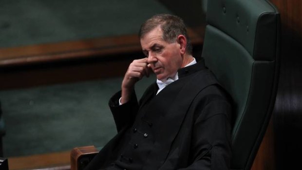 Speaker of the House Peter Slipper during question time.