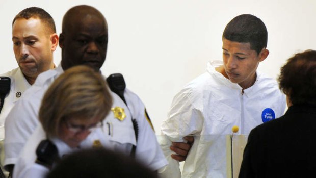 Philip Chism, 14, stands during his arraignment for the death of Colleen Ritzer.