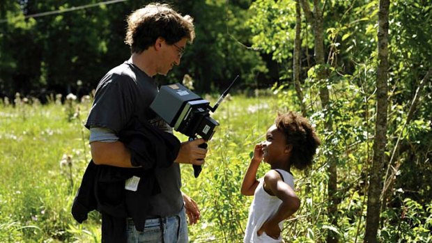 Narrowing the gulf &#8230; director Zeitlin with six-year-old Quvenzhane Wallis, who plays Hushpuppy, on the set of <i>Beasts of the Southern Wild</i>.