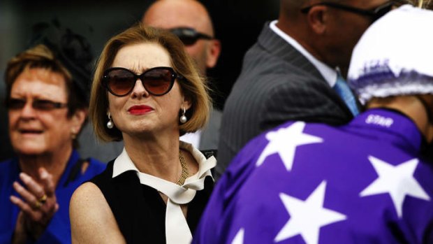 In the spotlight: Gai Waterhouse at Rosehill on Saturday and phone records showing the chronology of calls made on All Aged Stakes.