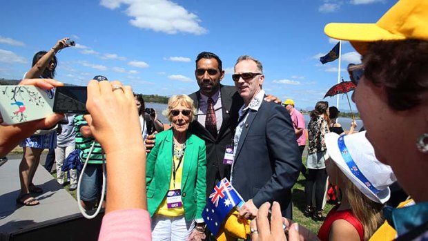 Adam Goodes at the National Australia Day Citizenship Ceremony in Canberra on Sunday.