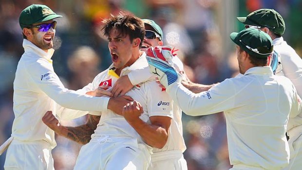 No mo needed: Mitchell Johnson took a match-winning 9-82 the last time he faced England in Perth. His career best innings figures of 8/61 also came at the WACA, against South Africa.