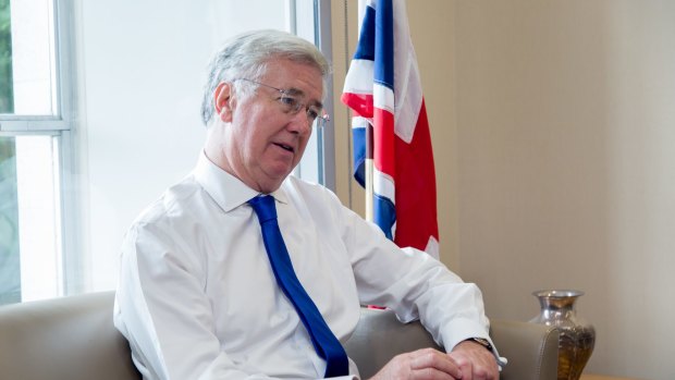 Former British Defence Secretary Michael Fallon in his London office this year.