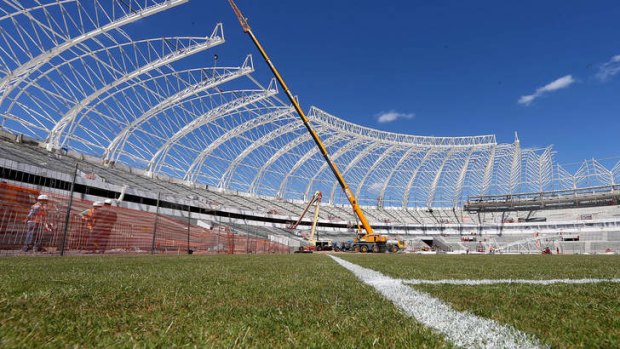 Under construction: Beira Rio stadium, in Porto Alegre.