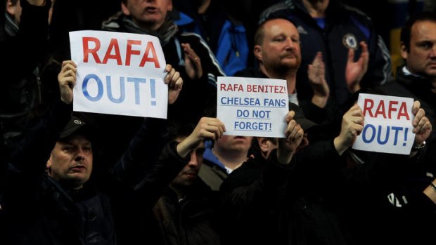 Chelsea fans protest over the signing of new manager Rafael Benitez.