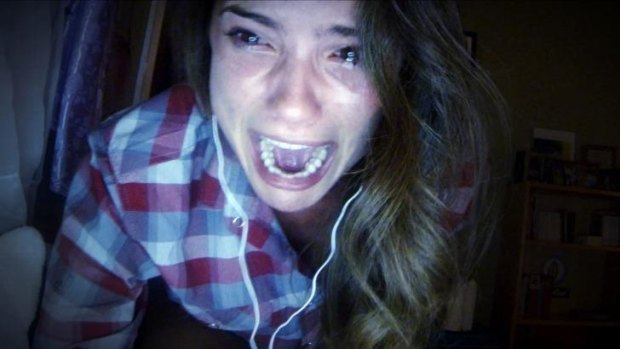 Shelley Hennig in <i>Unfriended</i>, a teen horror film set entirely within the world of virtual chat rooms.