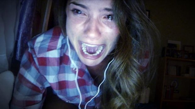 Shelley Hennig in <i>Unfriended</i>, a teen horror film set entirely within the world of virtual chat rooms.