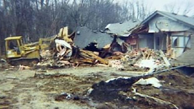 A photo released by Terry Hoskins, who allegedly bulldozed his own home after a bank began foreclosure proceedings.