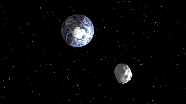 Close ... the passage of asteroid 2012 DA14 through the Earth-moon system.