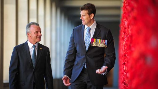 Director of the Australian War Memorial  Brendan Nelson and Corporal Ben Roberts-Smith VC.