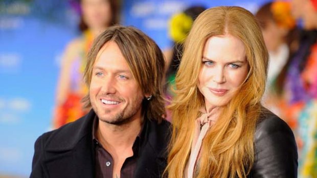 Musician Keith Urban and actress Nicole Kidman attend the premiere of "Just Go With It" on February 8.