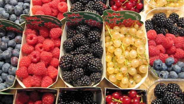 Nordic and nice: berries at a Finnish market.