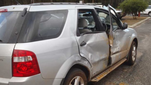 The victim's car after the Pemberton crash.
