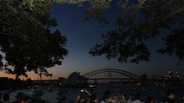 New Year celebrations at Mrs Macquarie's Chair.