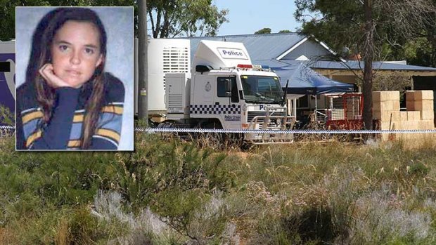 Police at a property in Badgingarra, north of Perth. Inset, Hayley Dodd.