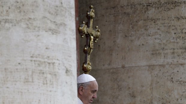 Pope Francis delivers his Easter message. 