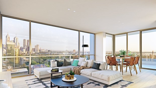 One-bedroom apartment prices start at around $425,000 at Botanic, 25 Coventry St, Southbank.