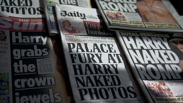 British daily newspapers carry headlines and stories regarding nude pictures of Britain's Prince Harry.