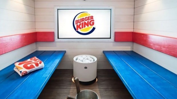 Burger King's fast-food sauna in Helsinki will feature its trade-mark colours.