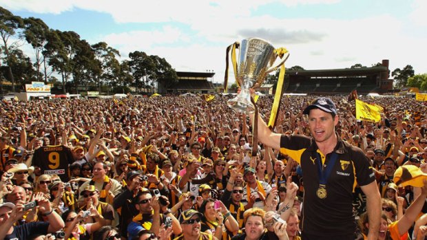Shane Crawford after Hawthorn's 2008 grand final win.