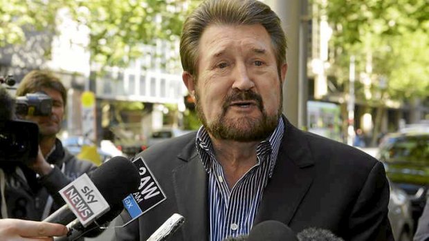 Derryn Hinch arrives at the Melbourne Supreme Court.