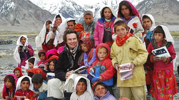 Inspirational ... Greg Mortenson with Afghan children.