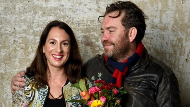 Playwrights Lally Katz and Brendan Cowell.