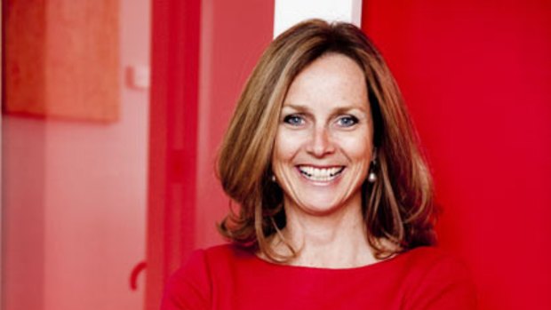 Lady in red...website founder Naomi Simson.