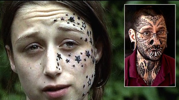 Kimberley Vlaeminck, 18, claims she was sleeping when Rouslan Toumaniantz tattooed 56 stars on her face.