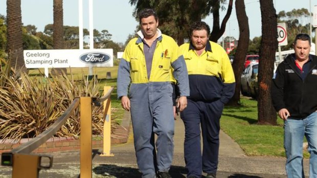 David Haste (left) and Campbell Dewar are among Ford's Geelong plant workers stunned by the announcement of heavy job cuts.
