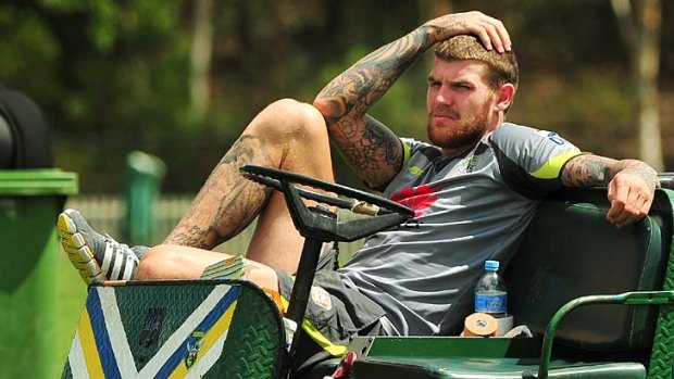 Frozen out: Josh Dugan at his former club, the Canberra Raiders.
