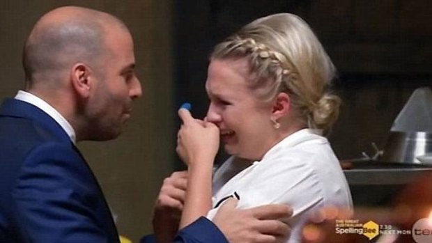 MasterChef contestant Georgia Barnes cries in the finale.