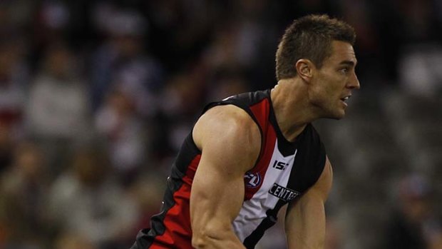 On his own: St Kilda defender Sam Fisher often has no opponent to worry about.