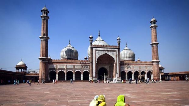 Take a load off at the sacred Jama Masjid in Delhi.