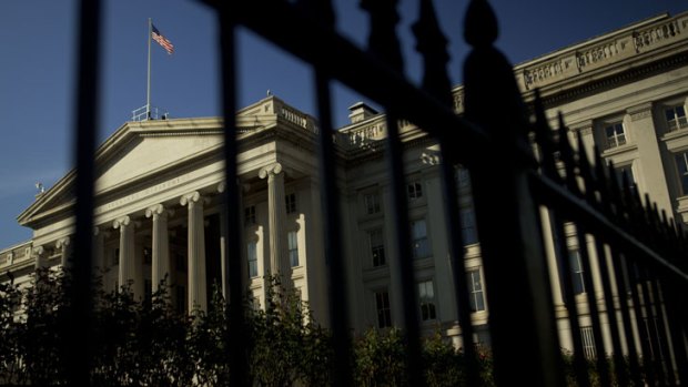 The US Treasury building in Washington.