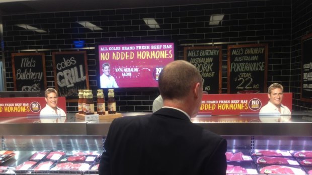 Queensland Premier Campbell Newman at the Mitchelton Coles store.