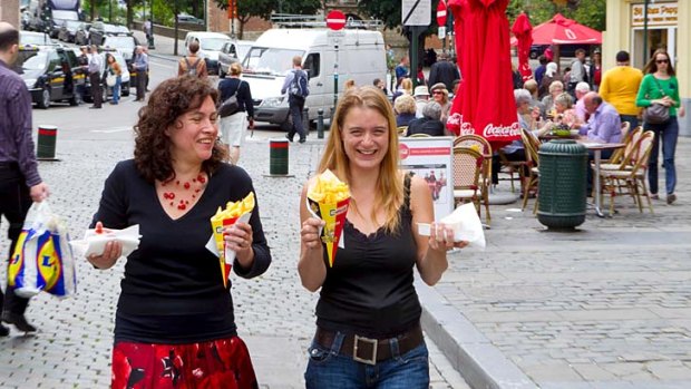 Frites on the street in Brussels.