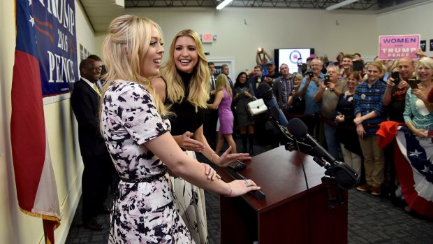 Tiffany Trump left, and her step-sister Ivanka  on the campaign trail in Georgia.