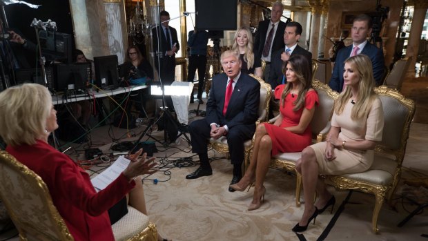 60 Minutes' Lesley Stahl interviews President-elect Donald Trump at his Manhattan home on Sunday. 