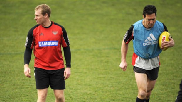 Gary O'Donnell (right) has joined former senior coach Matthew Knights (left) in departing the Bombers.